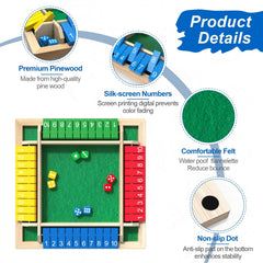 GRORDRUP Shut the Box wooden setup close-up shows safe, splinter-free construction