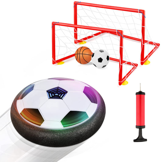 Growsland hover soccer ball with LED lights for night-time play and visibility.