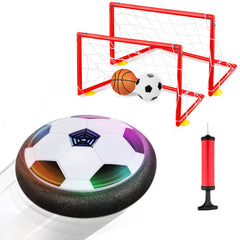 Growsland hover soccer ball with LED lights for night-time play and visibility.