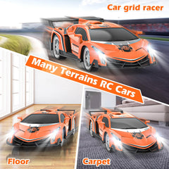 Growsland RC car orange front bumper close-up showing durable protection during play