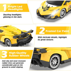 Growsland RC car side view highlighting durable body and shock resistance