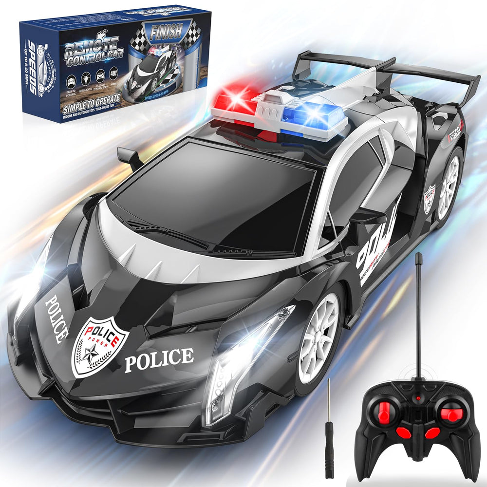 Growsland remote car front view with bright LEDs for indoor play