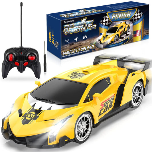 Growsland remote control car front view with LED headlights for indoor fun