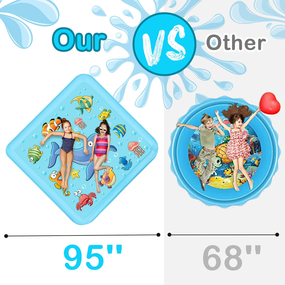 Growsland Splash Pad for Toddlers kids-playing close-up highlights safe, splash-filled outdoor fun.