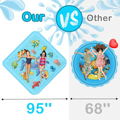 Growsland Splash Pad for Toddlers kids-playing close-up highlights safe, splash-filled outdoor fun.