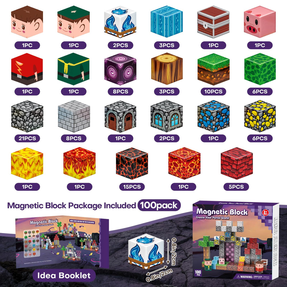 Gryxpox 100pcs side close-up highlighting magnets and durable ABS plastic