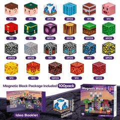 Gryxpox 100pcs side close-up highlighting magnets and durable ABS plastic