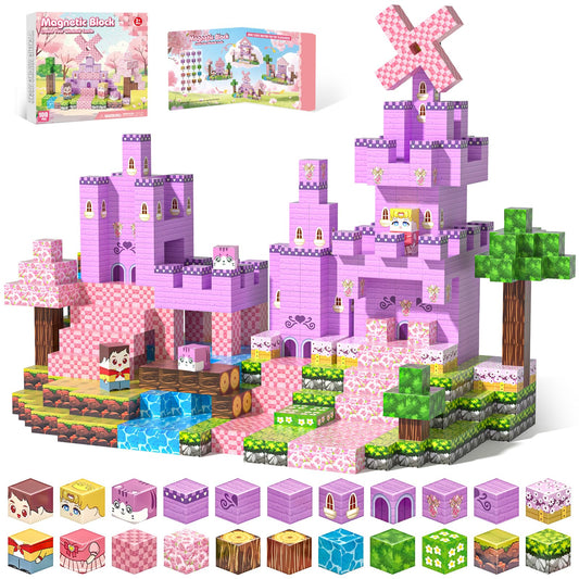 Gryxpox magnetic blocks princess castle build for imaginative play and fine motor skills