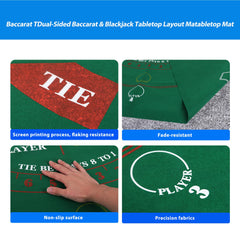GSE Las Vegas style blackjack baccarat layout with durable printing stays crisp