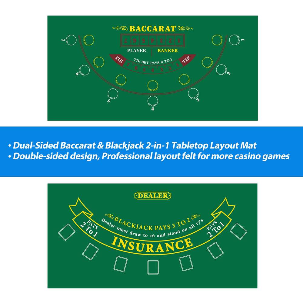 GSE table top casino mat unrolls easily on kitchen tables
