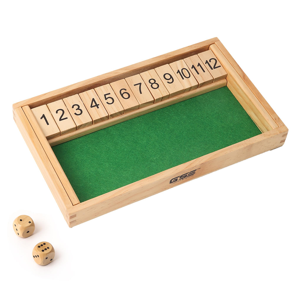 GSE wooden Shut The Box board for classic tabletop gaming and durability