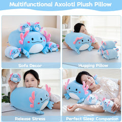 Gudisi axolotl plush unzip design showing inner babies for multiple play scenarios.