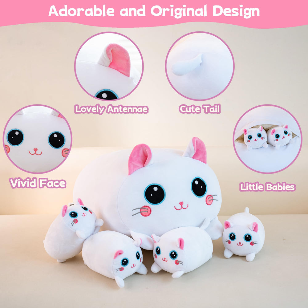 Gudisi cat plush skin-friendly fabric feels gentle on the skin during hugs.