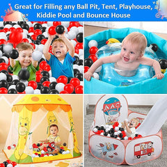 GUESVOT ball pit colors in black, white, and red for vibrant play