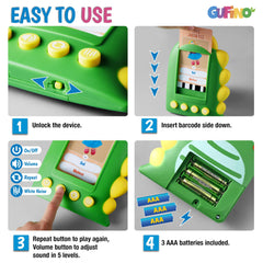 GUFINO interactive flashcards encourage learning through sound and images.