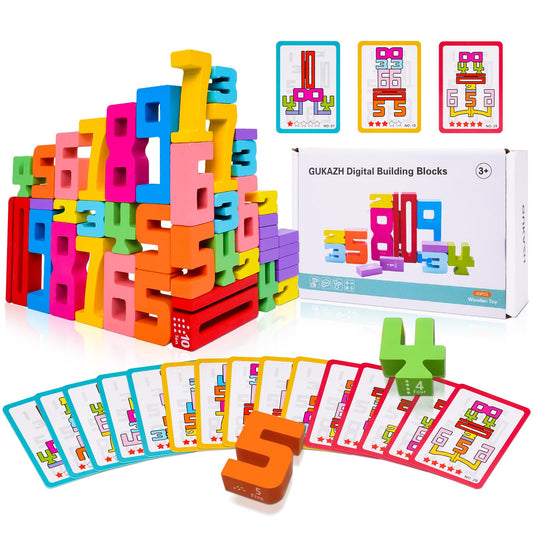 GUKAZH wooden number blocks for early math play and skill development.