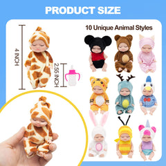 GULYMNA mini reborn dolls in animal outfits inspire imaginative pretend play.