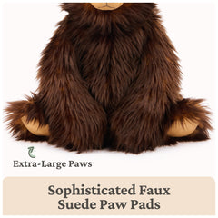 Oversized paws and long arms enhance cuddling during playtime and stories.