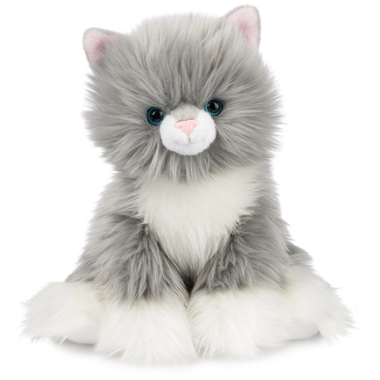 GUND Camilla Kitten Plush, 9-inch cuddly gray and white for hugs.