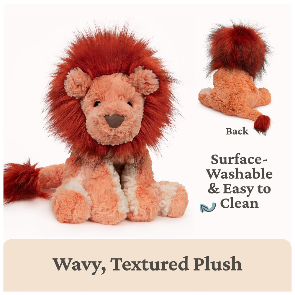 GUND Cozys Lion deep red mane adds character and charm.