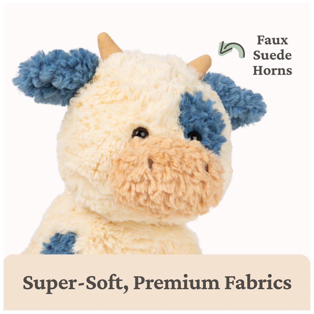 GUND Cozys Cow plush features high-pile ripple fur for a cozy grip.