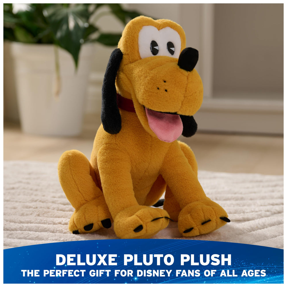 Pluto seated pose plush ideal for interactive storytelling and cuddles.