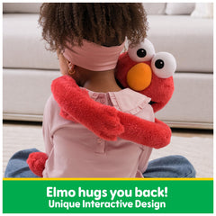 GUND Elmo extra-long arms open wide for shared hugs.