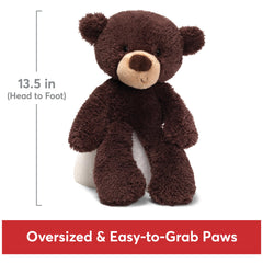GUND Fuzzy teddy bear round ears and friendly smile.