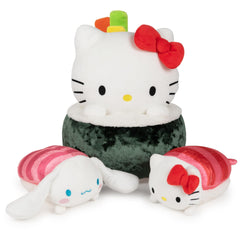 GUND Hello Kitty Sushi plush is suitable for ages 1 and up, ideal for gentle play.
