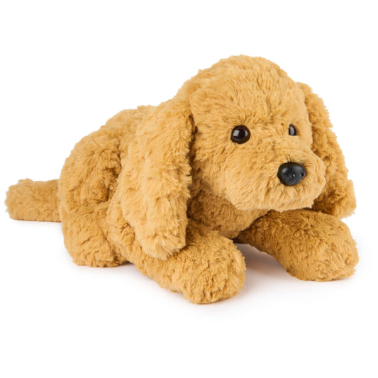 GUND Muttsy 14-inch plush face close-up with soft amber fur for comforting play