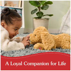 GUND Muttsy amber plush showing faux suede paw pads for warm hugs
