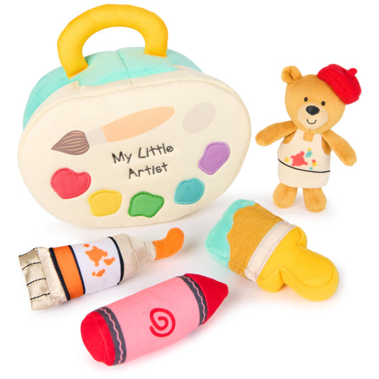 GUND My Little Artist palette carrying case with soft sensory toys for little hands