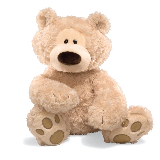 GUND Philbin 18-inch beige teddy bear for cozy hugs and timeless nursery decor.