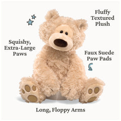 GUND Philbin teddy bear with curious expression and soft, premium materials.