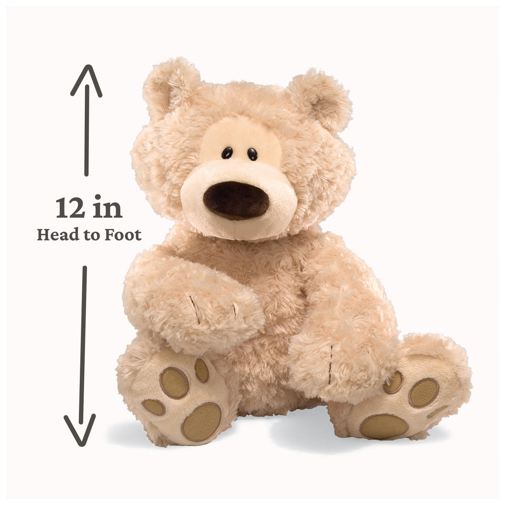 GUND Philbin teddy bear paw pad accents highlight playful details for kids.