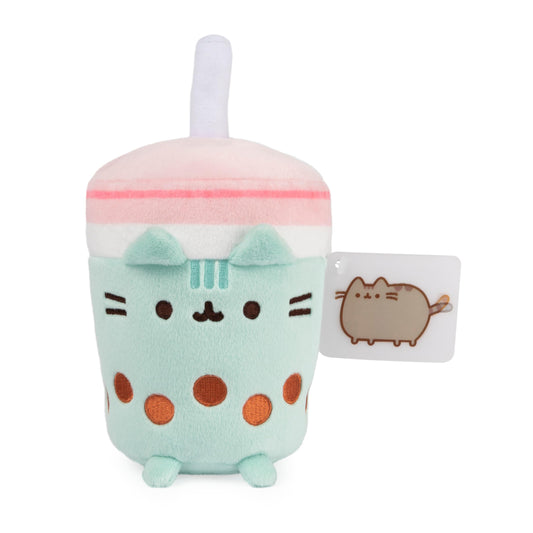 GUND Pusheen boba tea plush cup adds kawaii desk decor and cuddle value.