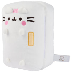 GUND Pusheen inside-fridge design, colorful treats illustration for visual appeal.