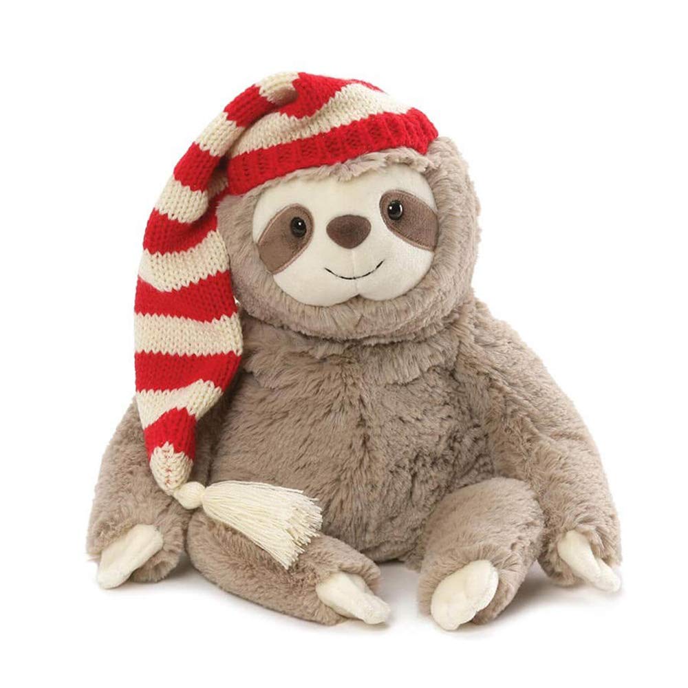 GUND Sammy The Sloth plush with holiday hat for cozy playtime and gifting