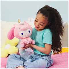 GUND Sanrio My Melody Unicorn Plush horn detail showing metallic gold horn.
