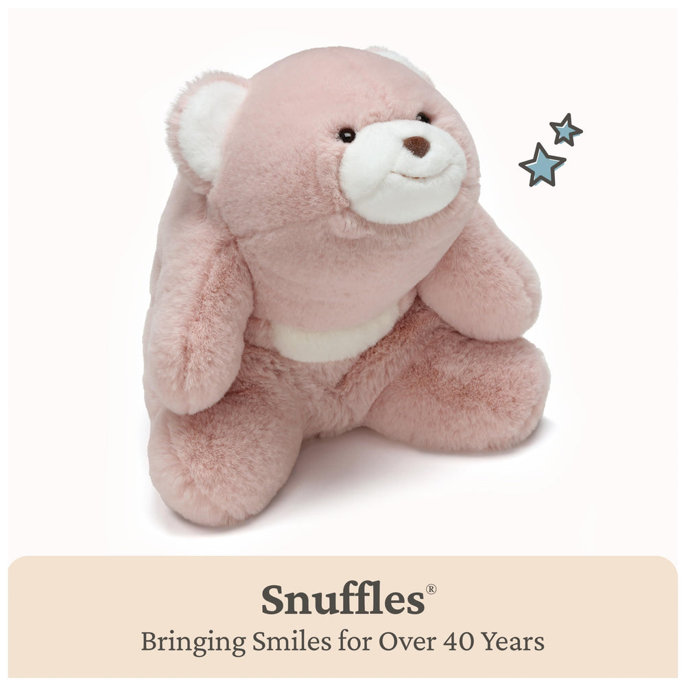 GUND Snuffles curved-hug design highlights hug-back feature for play.