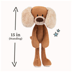 GUND Masi plush close-up showing cream ears and soft fur texture.
