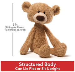 GUND Toothpick 15” Teddy Bear face closeup, friendly expression and soft fur.