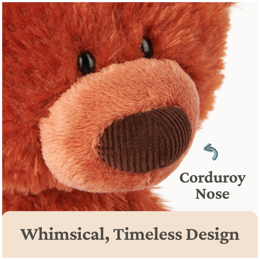 GUND Toothpick Pumpkin Pie bear on shelf for cozy room decor.