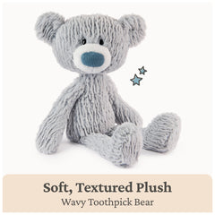 Soft textured blue-gray plush fur on GUND Wavy Bear