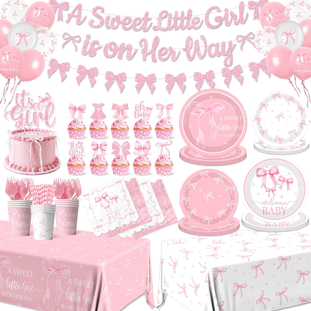 Gupesxu pink bow tablecloth adds an elegant base for celebrations