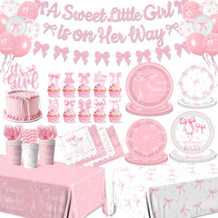 Gupesxu pink bow tablecloth adds an elegant base for celebrations