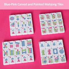 GUSTARIA 166-tile set with dots, bams, cracks, winds, dragons in pink