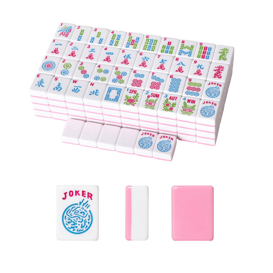 GUSTARIA American Mahjong tiles 1.2-inch pink set for compact play