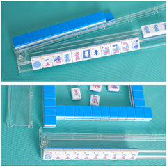 Engraved letters and numerals on GUSTARIA Mahjong tiles for easy reading.