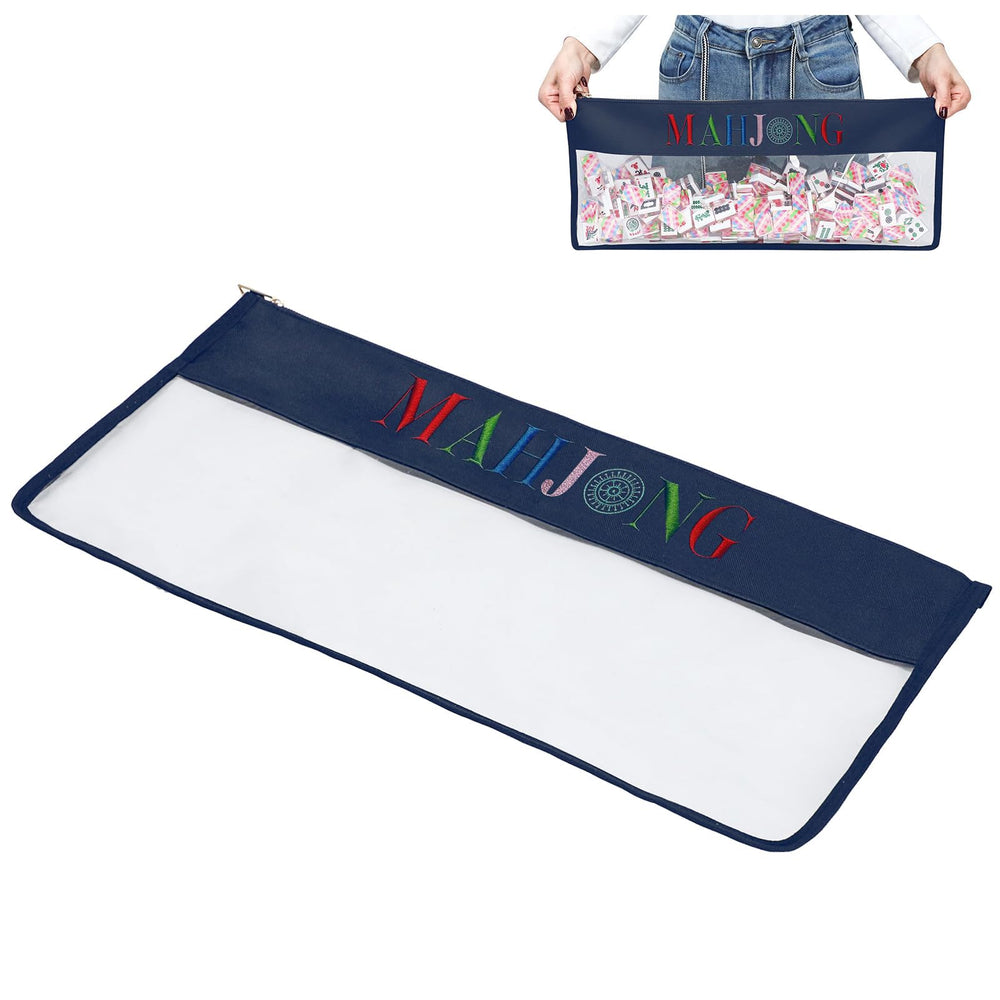 GUSTARIA empty Mahjong bag with transparent panel displays tiles while protecting them from dust